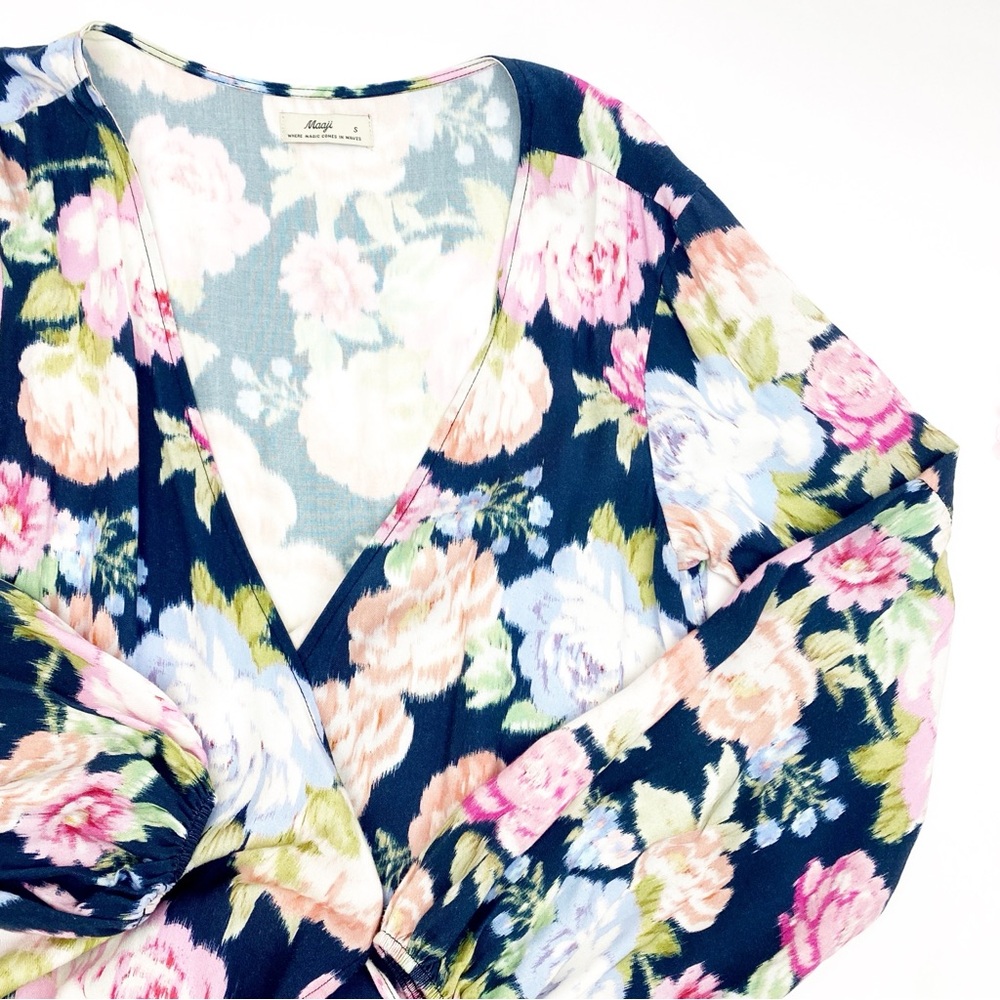 Maaji X Anthropologie Floral Sustainable Aubree Kimono Wrap Maxi Dress Cover Up - Picture 8 of 14